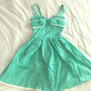Hell bunny teal pinup swing dress